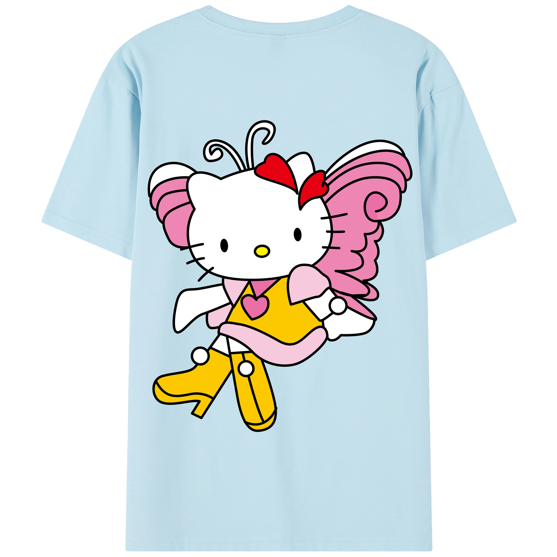 （画像用） Hello Kitty ハローキティ 綿100％半袖Tシャツ（背面プリント）